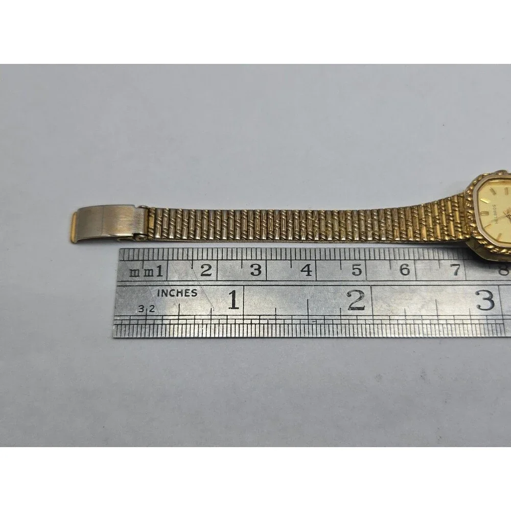Vintage Helbros 25291 Womens Gold Tone Quartz Dress Watch Dainty New Battery